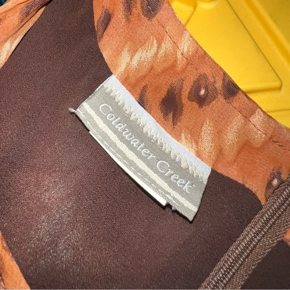 Coldwater Creek orange & brown cheetah print dress size S - Picture 4 of 10